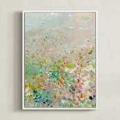 "English Garden II" - Art Print in Evergreen by Lindsay Megahed - Framed Canvas