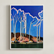 "Winter Forests Have Halos" - Art Print in Electric by Magan Ruthke - Framed Canvas