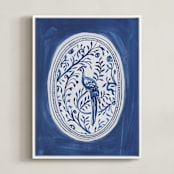"Chinoiserie Tableware 2" - Art Print in Ink by Teju Reval - Framed Canvas