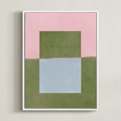 "Playground I" - Art Print in Moss by Kamala Nahas - Framed Canvas