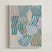 "the days catch" - Art Print in Soft Peach by Nina Leth - Framed Canvas
