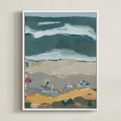 "Leucadia II" - Art Print in Pacific Blue by Rachel Mercier - Framed Canvas