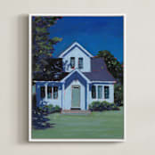 "Moonlight and Fireflies" - Art Print in Summer Night by Carol C. Young - Framed Canvas