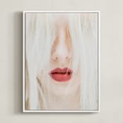 "Lipssss" - Art Print in lipstick red by Cathy Sunu - Framed Canvas