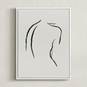 "Figure Study I" - Art Print in Creamy White by Chelsea Petaja - Framed Canvas
