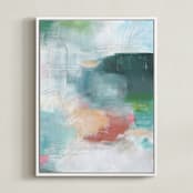 "Cascading Forest 1" - Art Print in Forest Green by AlisonJerry - Framed Canvas