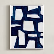 "Urban Spaces" - Art Print in Indigo Blue by flvx studio - Framed Canvas