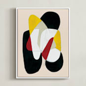 "Second Chances" - Art Print in Deep Red by Ilana Greenberg - Framed Canvas