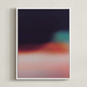 "Evening Walk" - Art Print in Navy Blue by Parima Studio - Framed Canvas