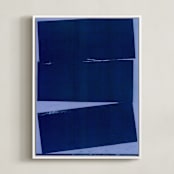 "Blue Wall" - Art Print in Midnight Blue by Marta Crea - Framed Canvas