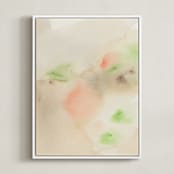 "A Secret Garden I" - Art Print in Beige by M Gloria Hunter - Framed Canvas