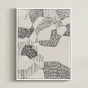 "Crossing Land II" - Art Print in Graphite Grey by Catilustre - Framed Canvas