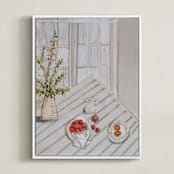 "Everyday Grace 1" - Art Print in Beige by Arohika Verma - Framed Canvas
