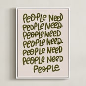 "People Need People" - Art Print in Hunter by Lissabeth Anglin - Framed Canvas