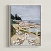 "Schoodic I" - Art Print in Grey by Jess Franks - Framed Canvas