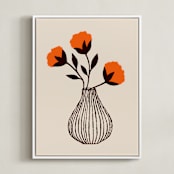 "rouge l" - Art Print in Poppy by Marabou Design - Framed Canvas