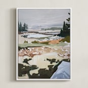 "Schoodic II" - Art Print in Grey by Jess Franks - Framed Canvas