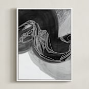 "Black Brush 2" - Art Print in Silky Black by Kirsta Benedetti - Framed Canvas