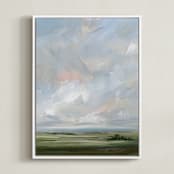 "Living Skies" - Art Print in Sky Blue by Nicole Walsh - Framed Canvas