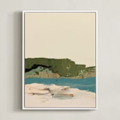 "Muted Series Seascape" - Art Print in Cream by Caryn Owen - Framed Canvas