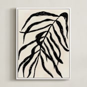 "Solitaire Plant" - Art Print in Deep Black by flvx studio - Framed Canvas