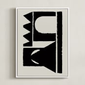 "Paper collage" - Art Print in Blackish by Stefania Copertini - Framed Canvas