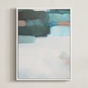 "Sage Fields l" - Art Print in Sage Green by AlisonJerry - Framed Canvas