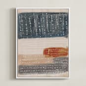 "Light Rustic Formation II" - Art Print in Gray Blue by Angel Walker - Framed Canvas