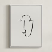 "Face Study II" - Art Print in Creamy White by Chelsea Petaja - Framed Canvas