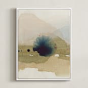 "Viridian Misty Lake II " - Art Print in Viridian by Shina Choi - Framed Canvas