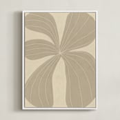 "Beige Flower" - Art Print in Sand Beige by Alisa Galitsyna - Framed Canvas