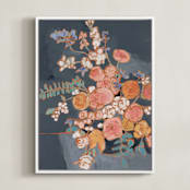 "Sitting Pretty I" - Art Print in Grey by Jennifer Allevato - Framed Canvas