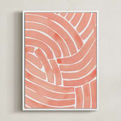 "Curvy lines" - Art Print in Ginger by Kristine Sarley - Framed Canvas