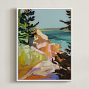 "Coast Office I" - Art Print in Ocean by Jess Franks - Framed Canvas