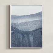"Sacred Beginning No. 2" - Art Print in Indigo by Julia Contacessi - Framed Canvas