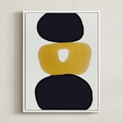 "New Dance" - Art Print in Ochre by Deborah Velasquez - Framed Canvas