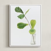 "Clipping" - Art Print in summer green by Monica Loos - Framed Canvas