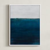 "Below the Sea" - Art Print in Ocean Blue by Melissa Marquardt - Framed Canvas