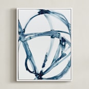 "Indigo Plant Cell" - Art Print in Indigo Blue by Mary Gaspar - Framed Canvas