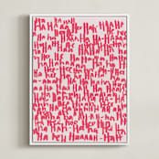 "HA-HA-HA-HA" - Art Print in Rose by Kate Roebuck - Framed Canvas