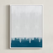 "Rain Storm I" - Art Print in Emerald Green by Deb Presutto - Framed Canvas