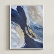 "Dreaming in Light" - Art Print in Navy by Julia Contacessi - Framed Canvas