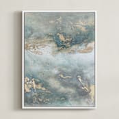 "Luminous Smoke No. 2" - Art Print in Sage & Gold by Julia Contacessi - Framed Canvas