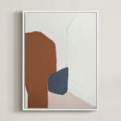 "Terrazzo" - Art Print in Rust by Kara Schlabaugh - Framed Canvas