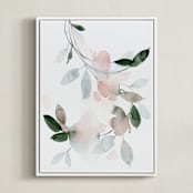 "Journeying" - Art Print in Coral by Stephanie Ryan - Framed Canvas
