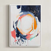 "Light in dark" - Art Print in gold fever orange by Jihye Back Kim - Framed Canvas