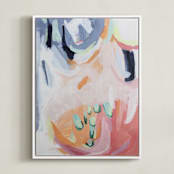 "Dream Peachy" - Art Print in Salmon Pink by Jihye Back Kim - Framed Canvas