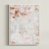 "Whispered 2" - Art Print in coral by Melanie Severin - Framed Canvas