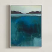 "Waterfall Crossing" - Art Print in Waterfall Blue by AlisonJerry - Framed Canvas