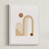"Rustic Geometry 3" - Art Print in Terracotta by Iveta Angelova - Framed Canvas